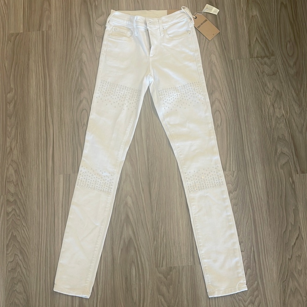 True Religion  Halle super skinny white Swarovski size:23